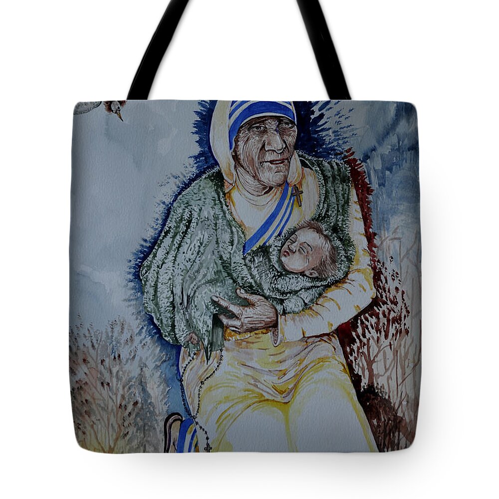 Mother Tote Bag featuring the painting Mother's Love #1 by Joseph Franco