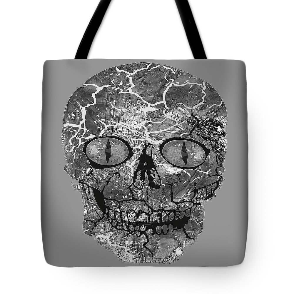 Lenaowens Tote Bag featuring the digital art My Spooky Gothic Halloween #1 by Lena Owens - OLena Art Vibrant Palette Knife and Graphic Design
