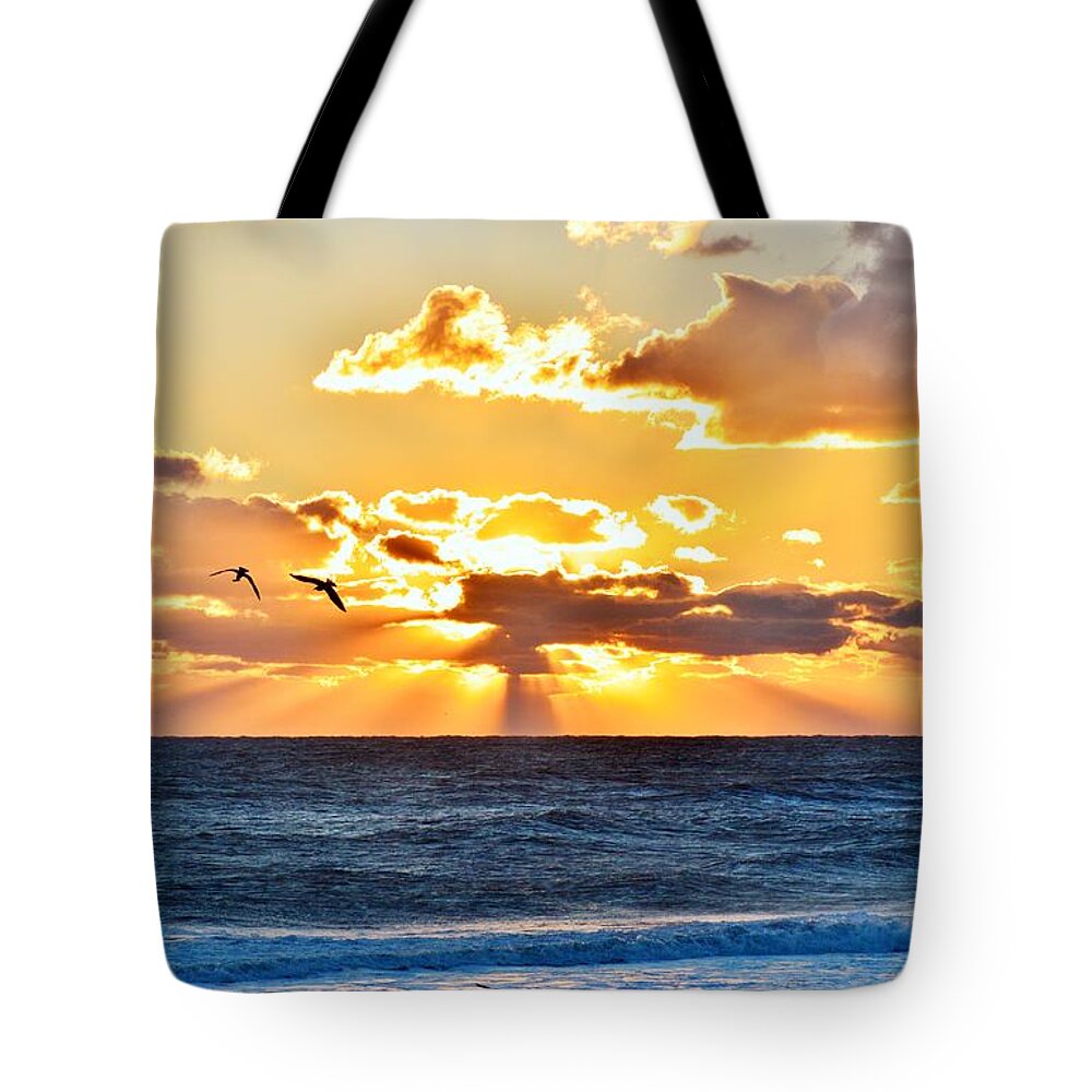 Obx Tote Bag featuring the photograph Nags Head Sunrise #1 by Barbara Ann Bell