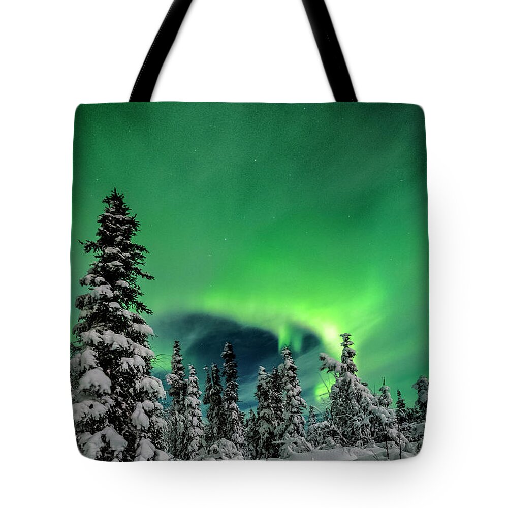 Alaska Tote Bag featuring the photograph Neon Explosion #1 by Robert Fawcett