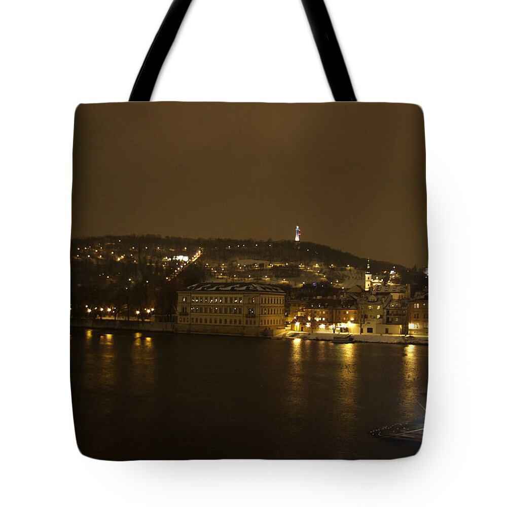 Prague Tote Bag featuring the photograph Night in Prague #1 by Ladislav Kovac