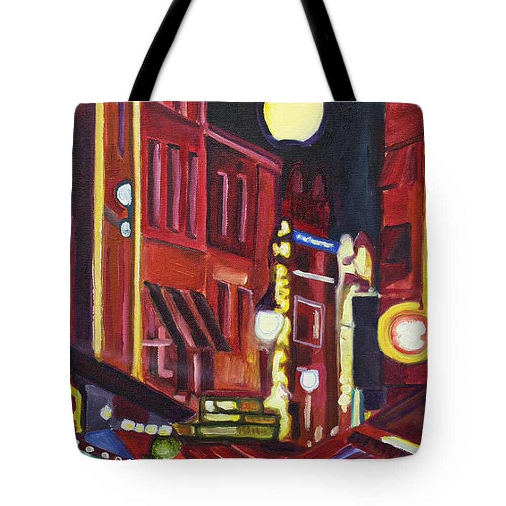 Europe Tote Bag featuring the painting Night Market by Patricia Arroyo