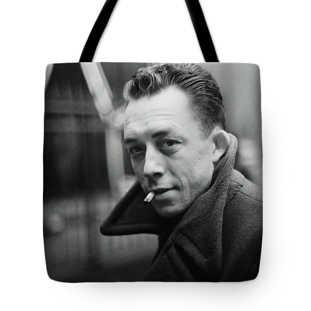 Nobel Prize Winning Writer Albert Camus Unknown Date-2015      Tote Bag featuring the photograph Nobel prize winning writer Albert Camus unknown date-2015      by David Lee Guss