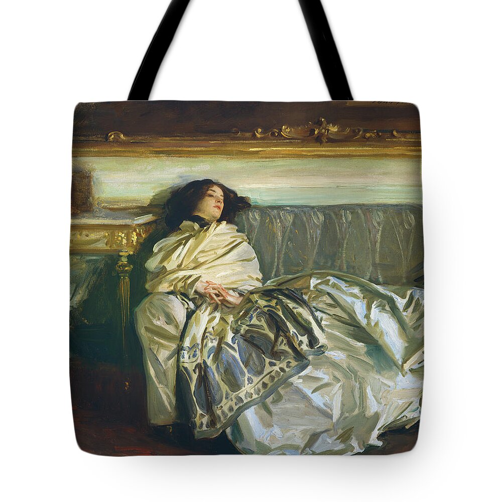 John Singer Sargent Tote Bag featuring the painting Nonchaloir #1 by John Singer Sargent