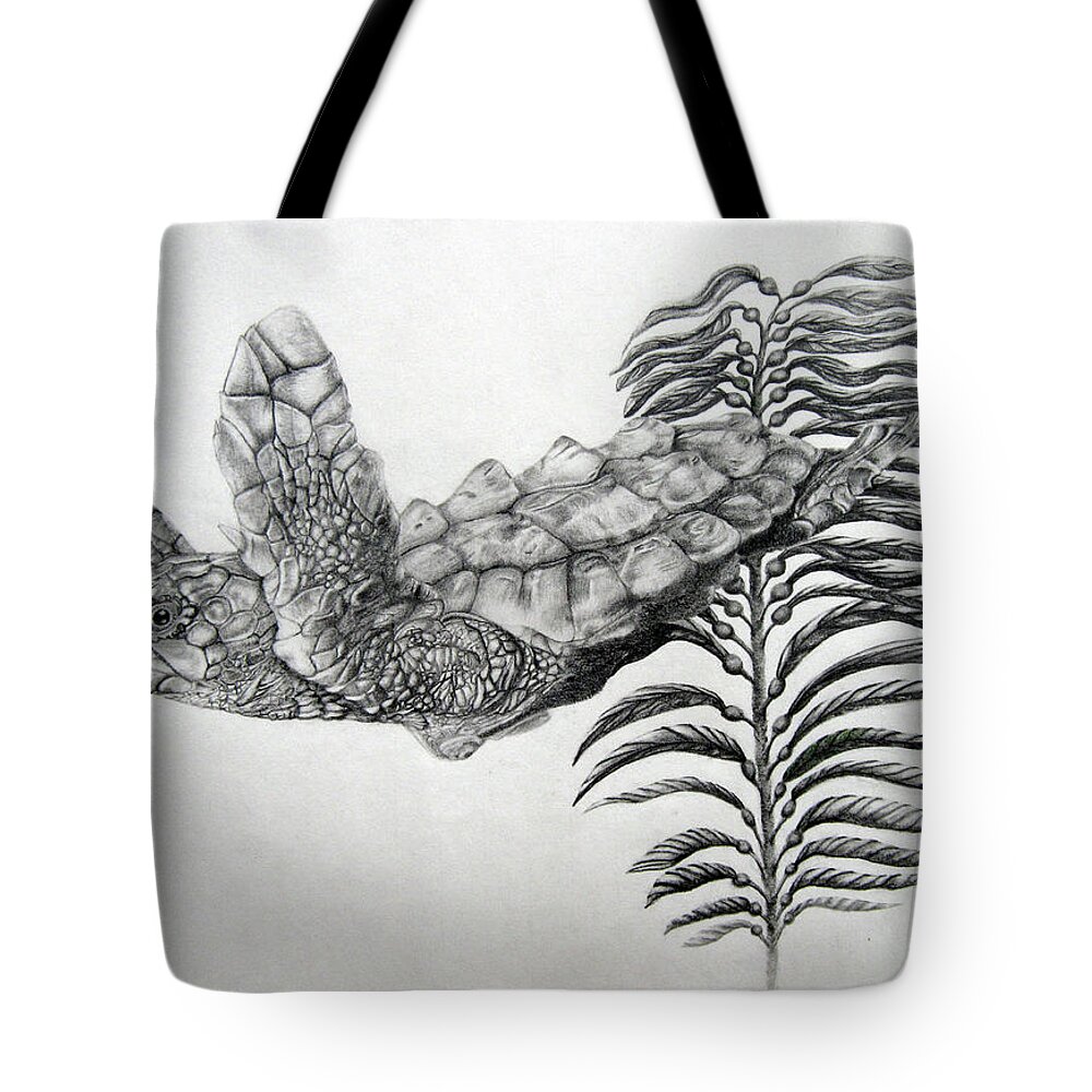 Orca Tote Bag featuring the drawing Norman by Mayhem Mediums