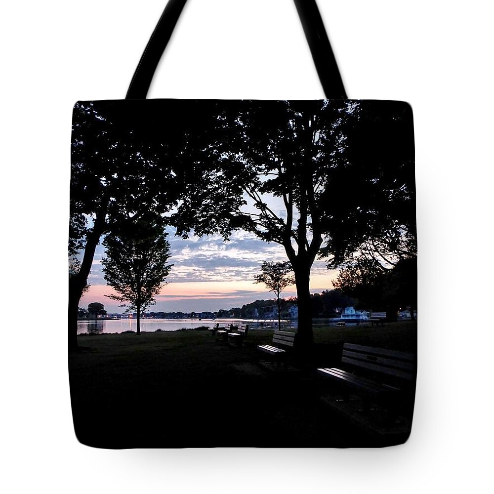 Park Tote Bag featuring the photograph Obear Park, Beverly MA, at dusk #2 by Scott Hufford