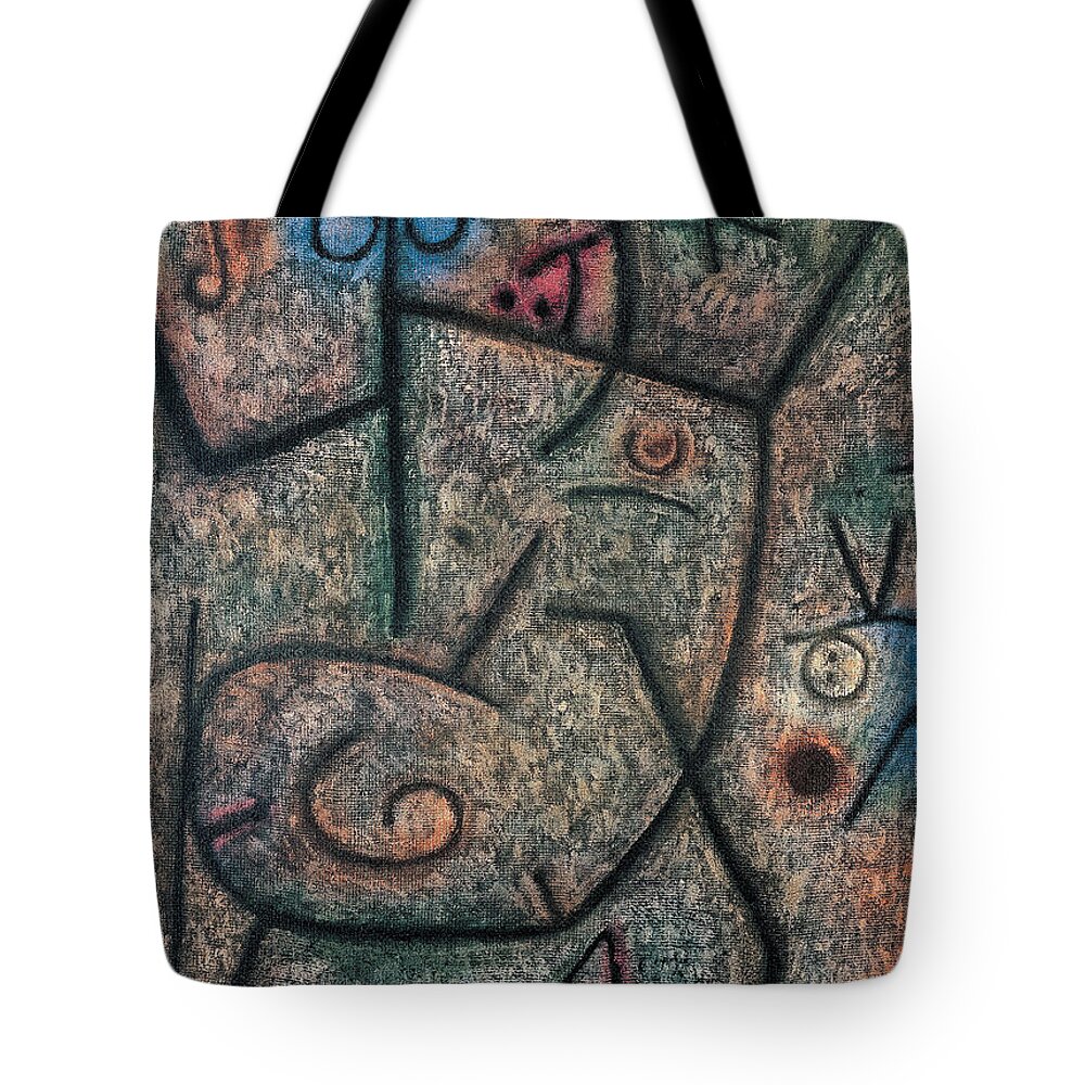 Paul Klee Tote Bag featuring the painting Oh These Rumors #1 by Paul Klee