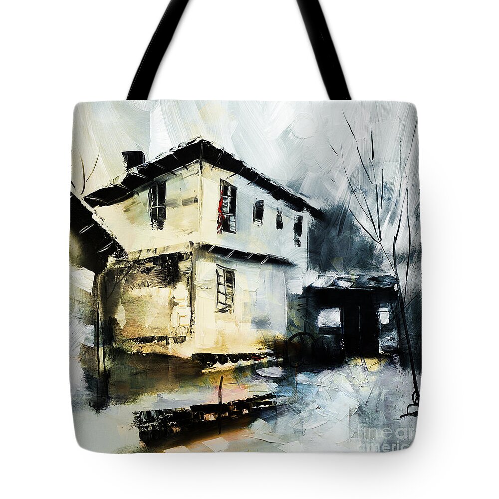 House Tote Bag featuring the painting old House #2 by Gull G