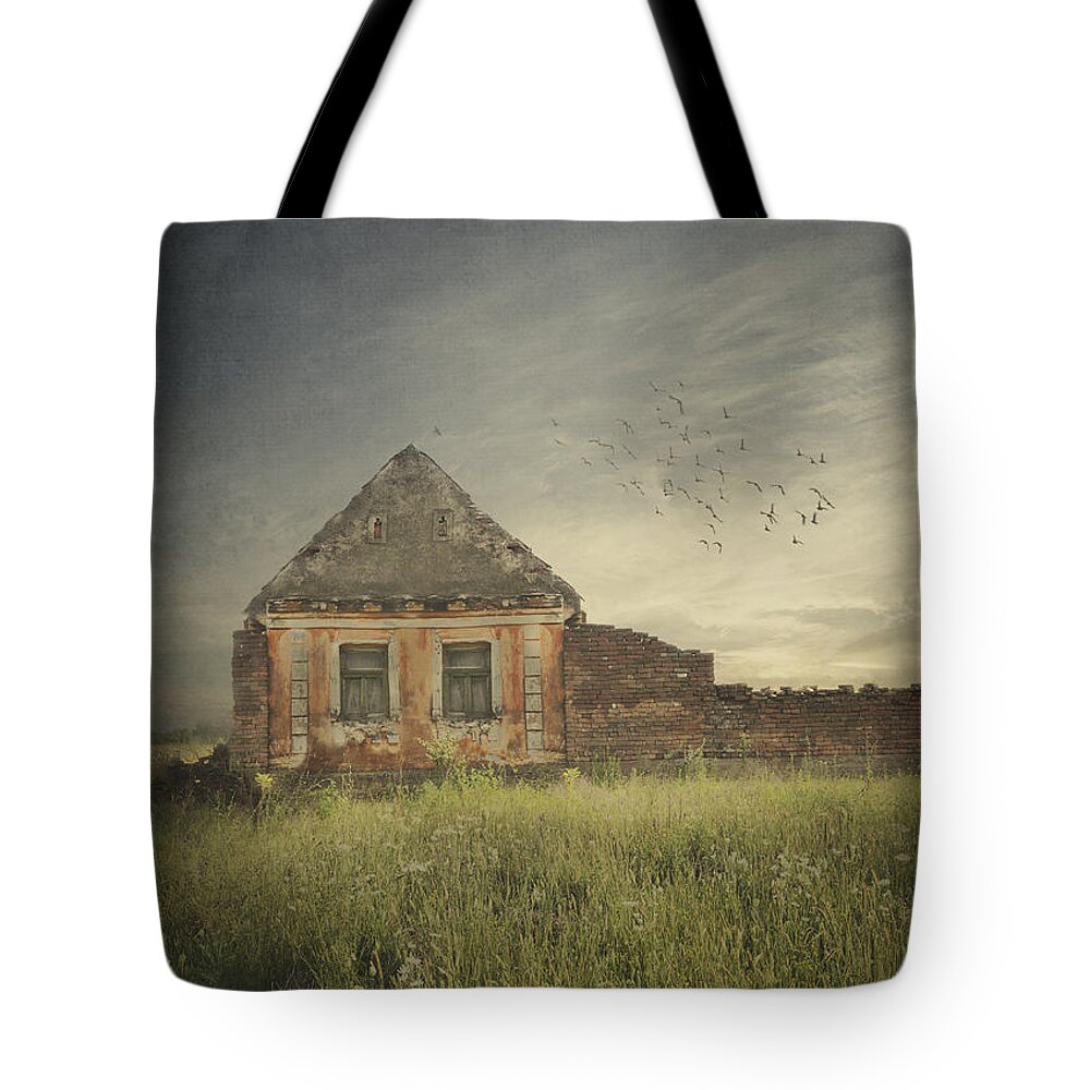 House Tote Bag featuring the digital art Old House #2 by Jelena Jovanovic