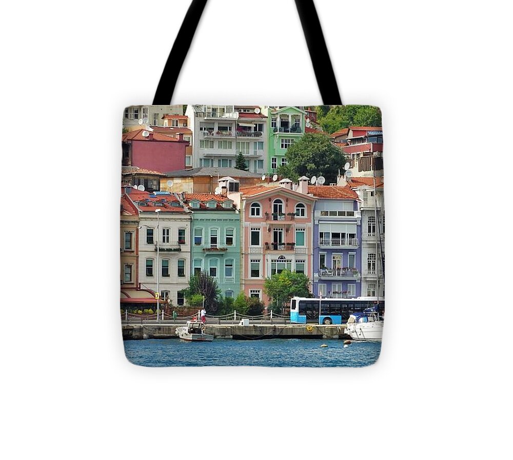 Bosphorus Tote Bag featuring the photograph on the Bosphorus #1 by Lisa Dunn