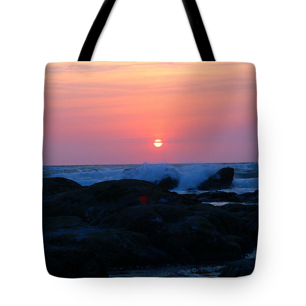Dreamer By Design Photography Tote Bag featuring the photograph Oregon Coast Sunset #1 by Kami McKeon