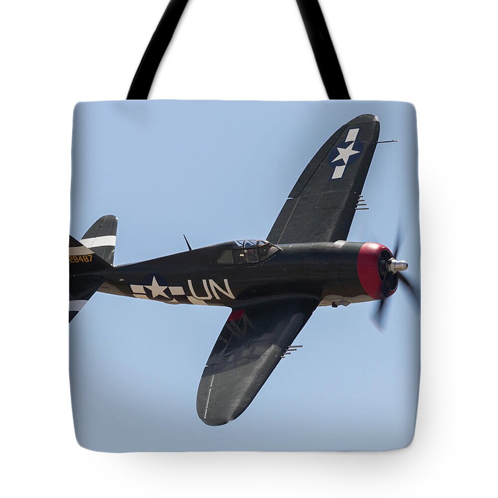Thunderbolt Tote Bag featuring the photograph P-47 Thunderbolt #1 by John Daly