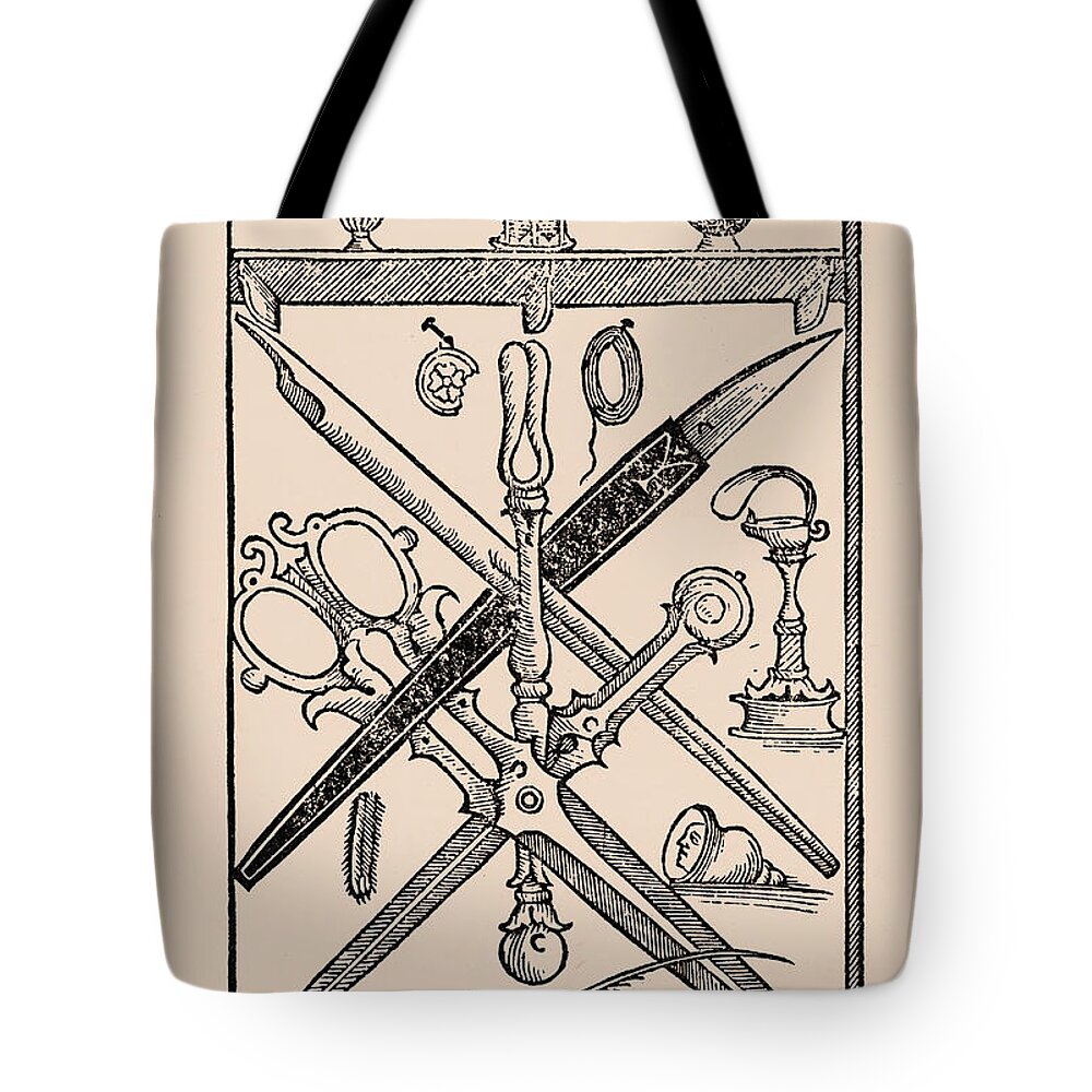 Historic Tote Bag featuring the photograph Palatinos Writing Implements #1 by Science Source