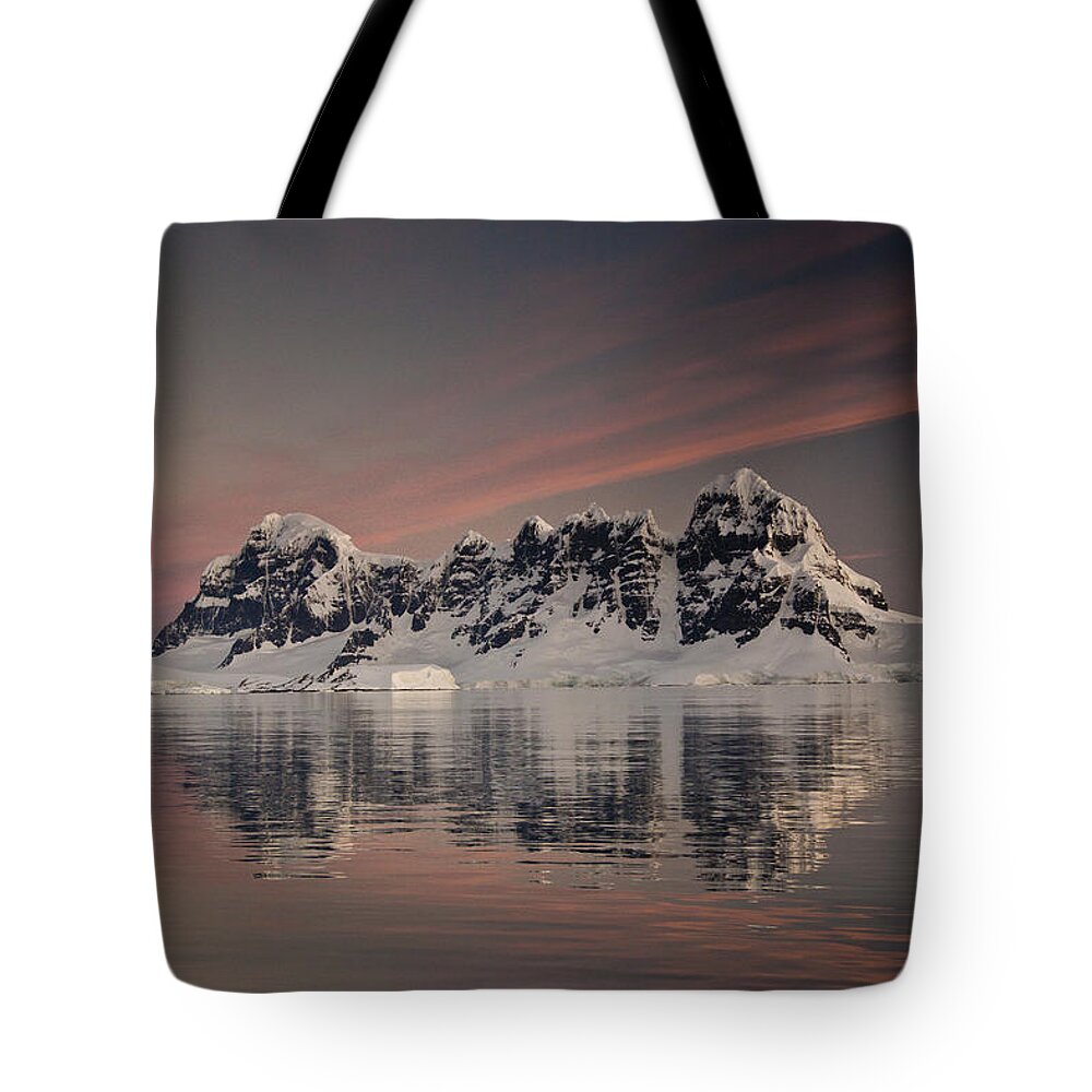 00479585 Tote Bag featuring the photograph Peaks At Sunset Wiencke Island by Colin Monteath