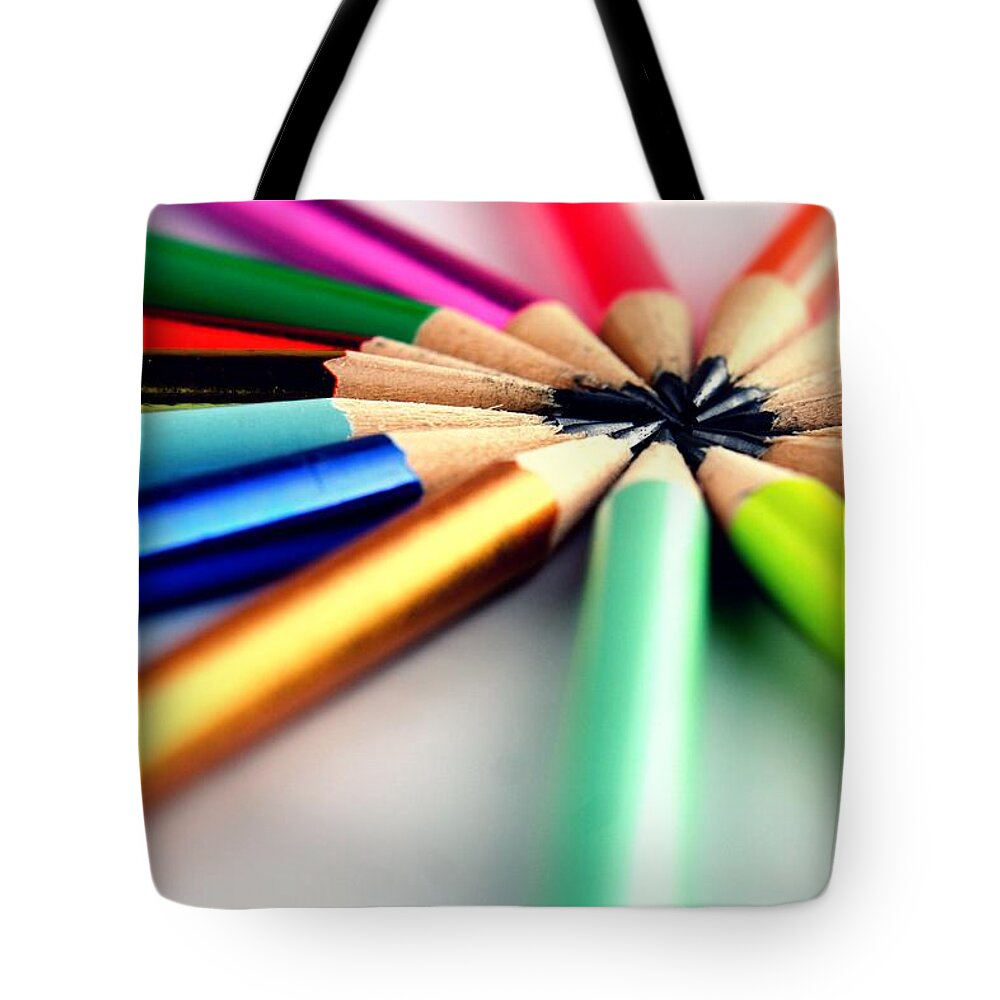 Sharpened Tote Bag featuring the photograph Pencils by Jun Pinzon