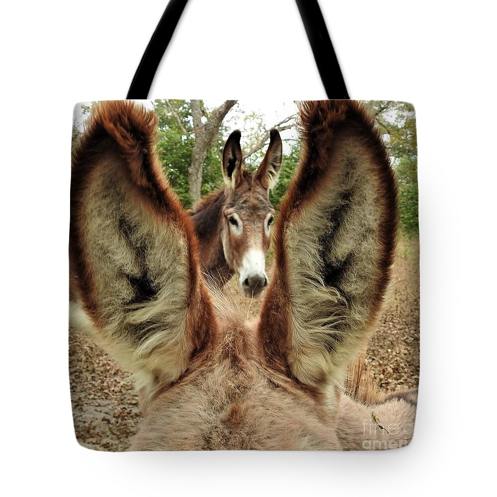 Donkey Tote Bag featuring the photograph Perception by Jan Gelders
