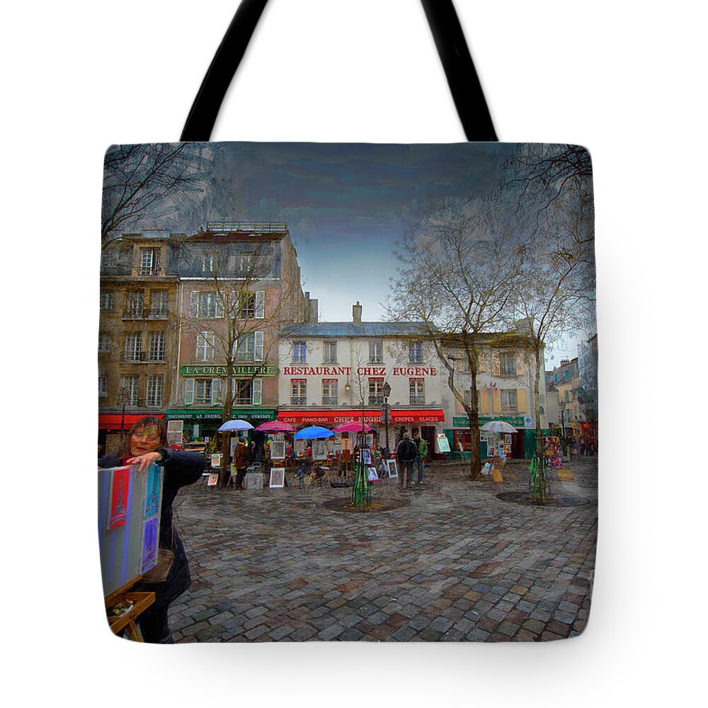 Paris Tote Bag featuring the photograph Place du Tertre Montmartre #1 by Jack Torcello