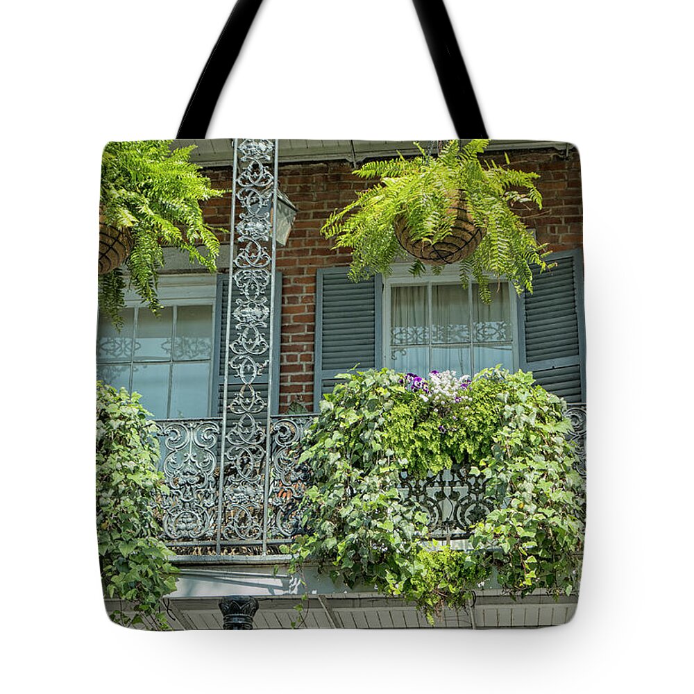 America Tote Bag featuring the photograph Plants on balconies in New Orleans, USA by Patricia Hofmeester