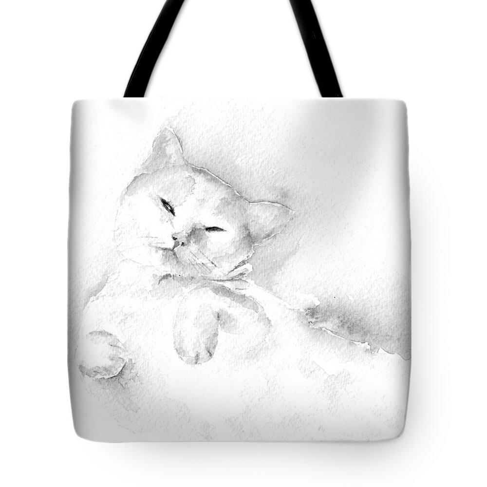 Cat Tote Bag featuring the painting Playful Cat II #2 by Elizabeth Lock