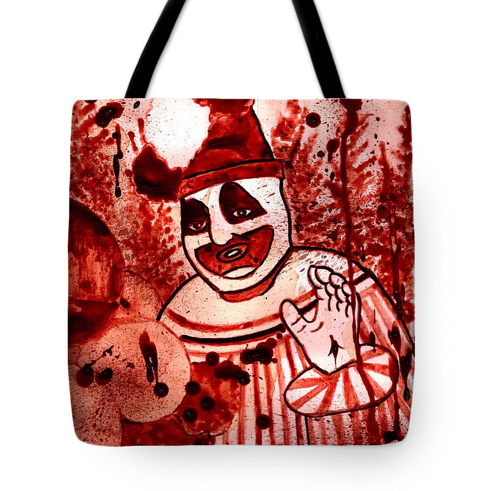  Tote Bag featuring the painting Pogo Painted In Human Blood by Ryan Almighty