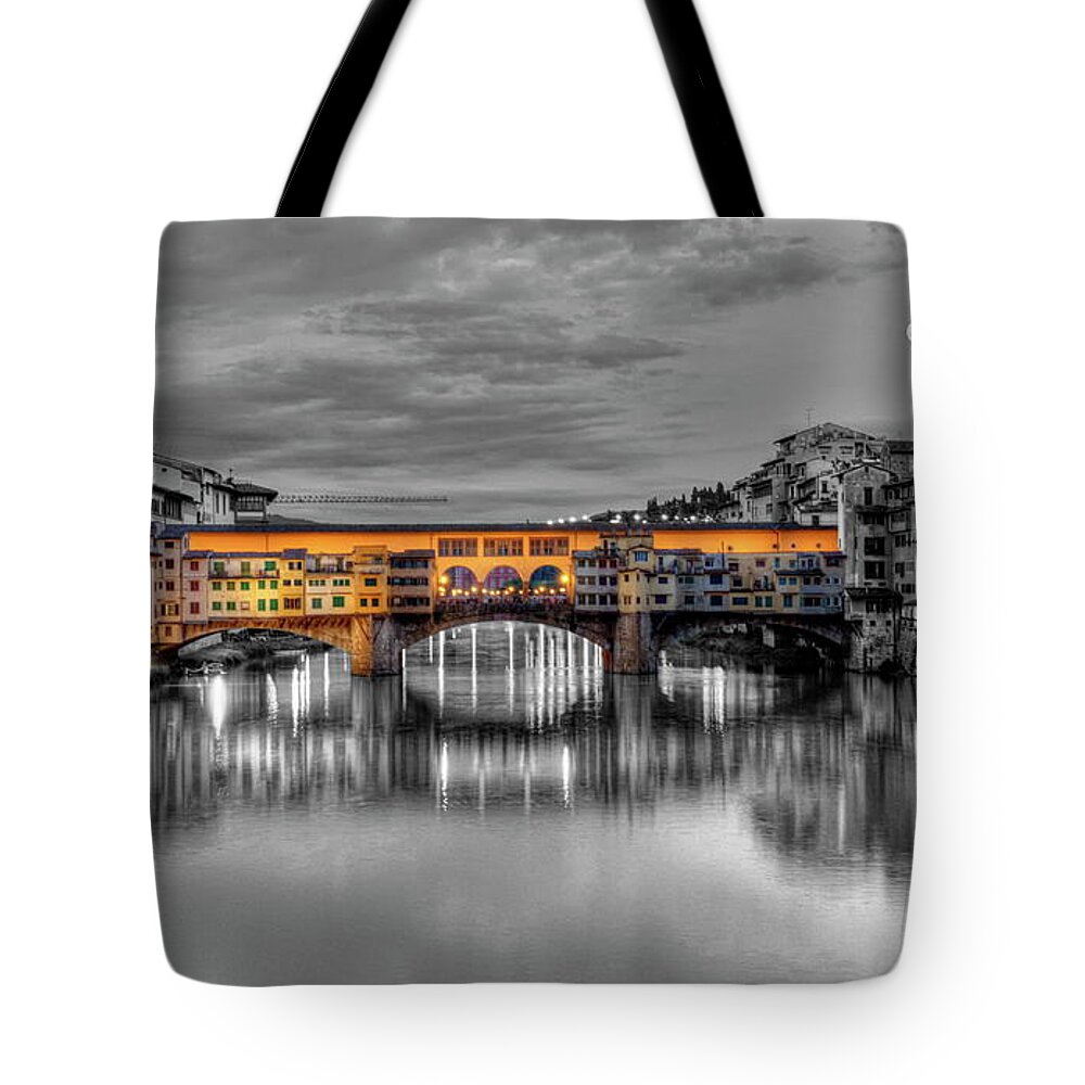 Ponte Tote Bag featuring the photograph Ponte vecchio, Florence, Firenze, Italia #1 by Elenarts - Elena Duvernay photo