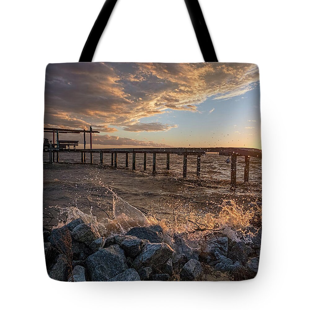 Sunset Tote Bag featuring the photograph Portersville Bay Sunset by Brad Boland