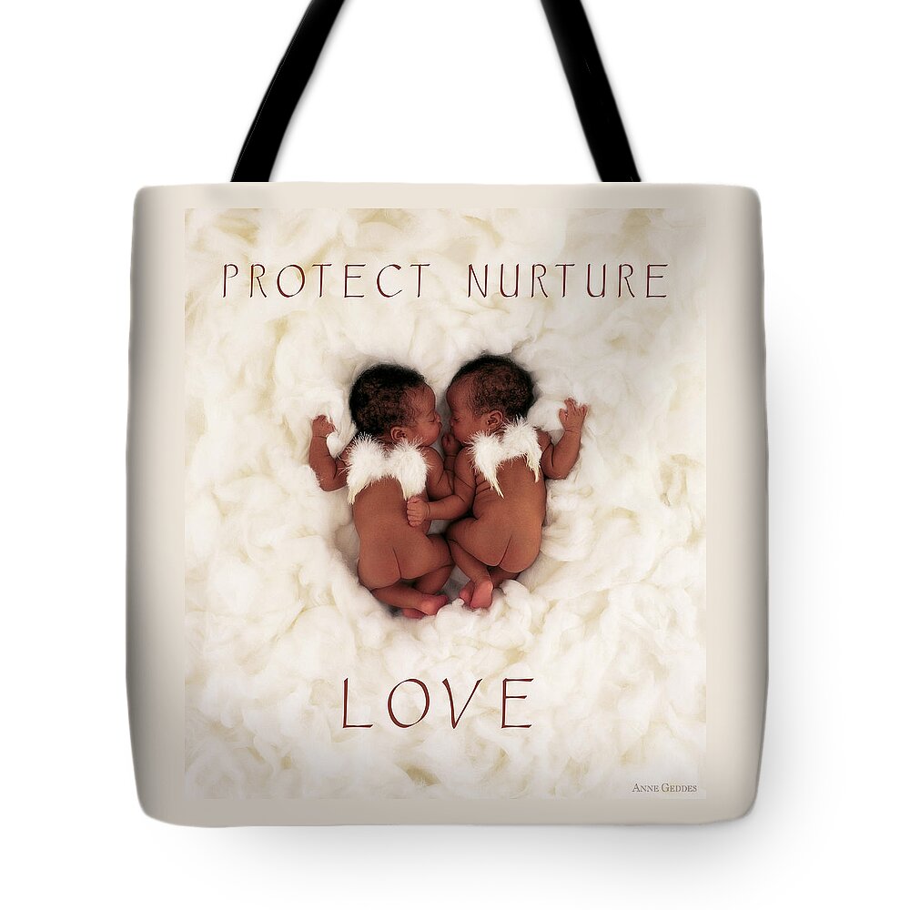 Protect Tote Bag featuring the photograph Protect Nurture Love #1 by Anne Geddes