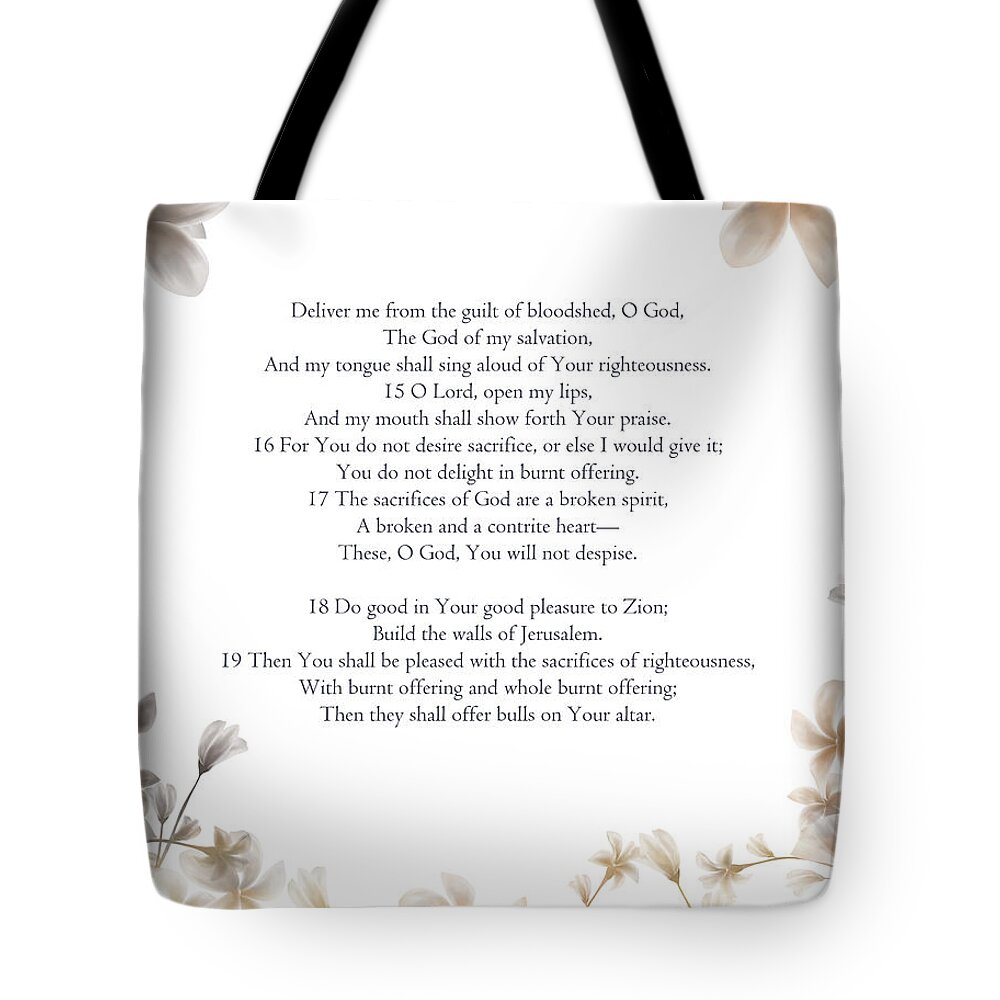  Tote Bag featuring the digital art Psalm 51 Pg 2 #1 by Trilby Cole