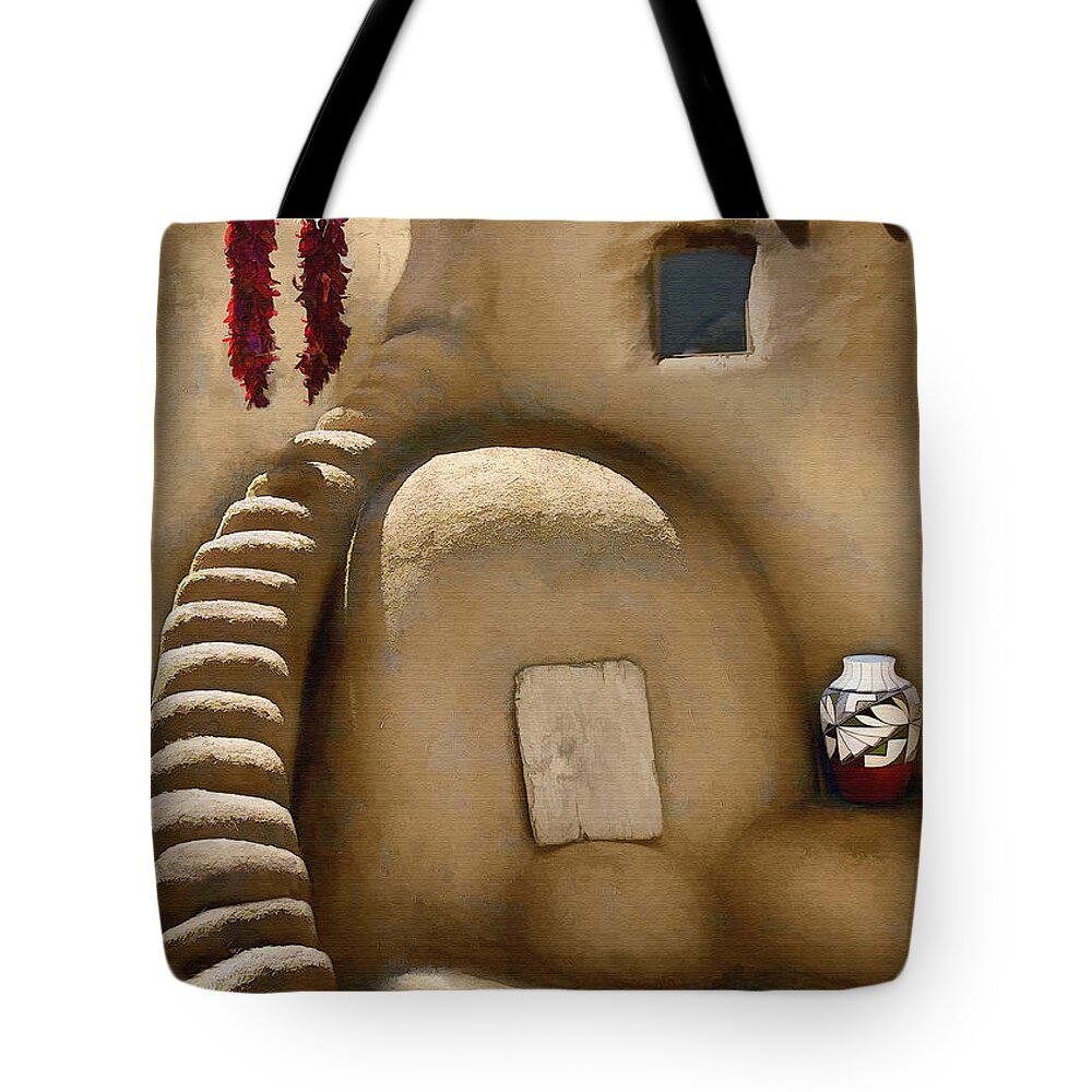 Oven Tote Bag featuring the digital art Pueblo Oven #1 by Sharon Foster