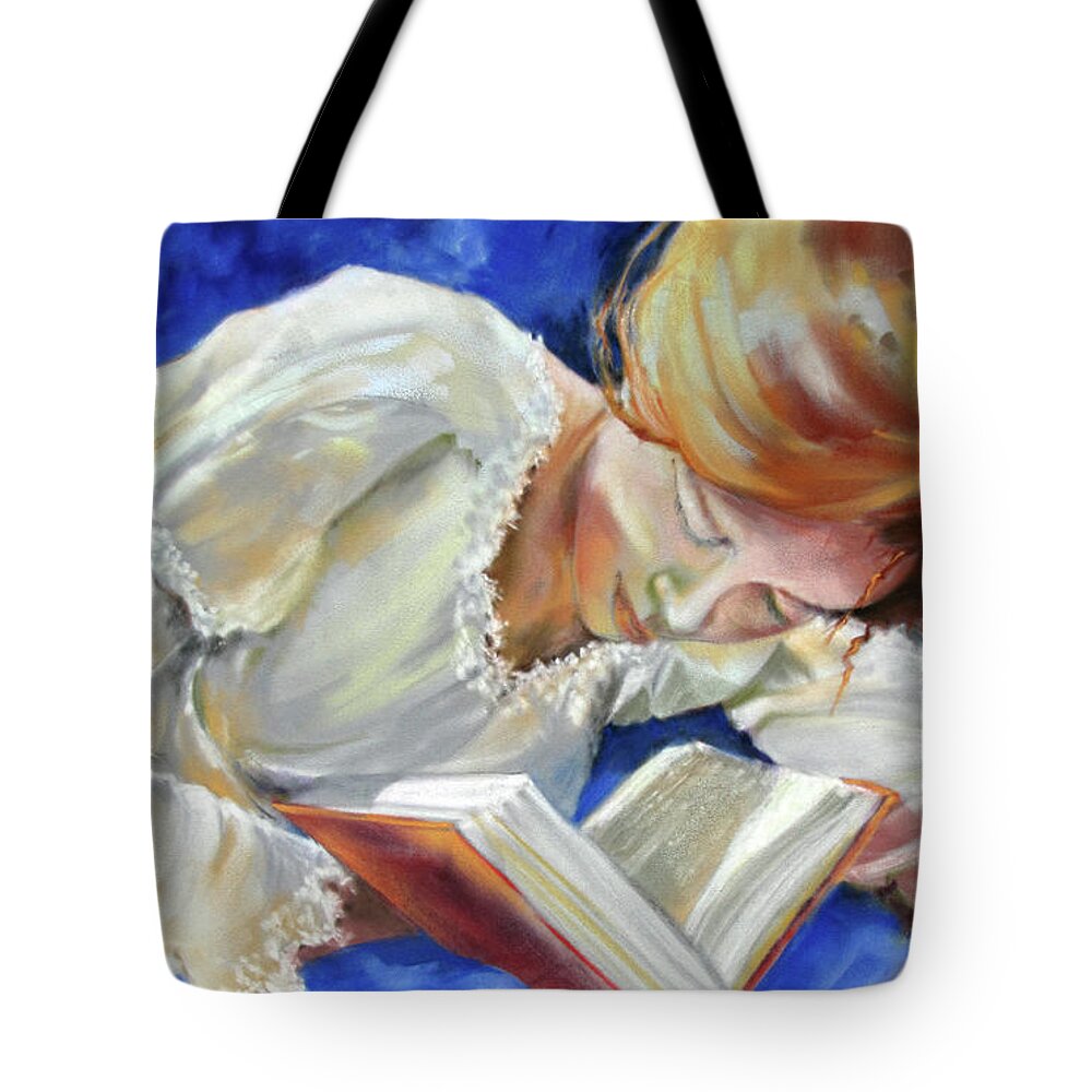 Figure Tote Bag featuring the painting Quiet Time #1 by Rae Andrews