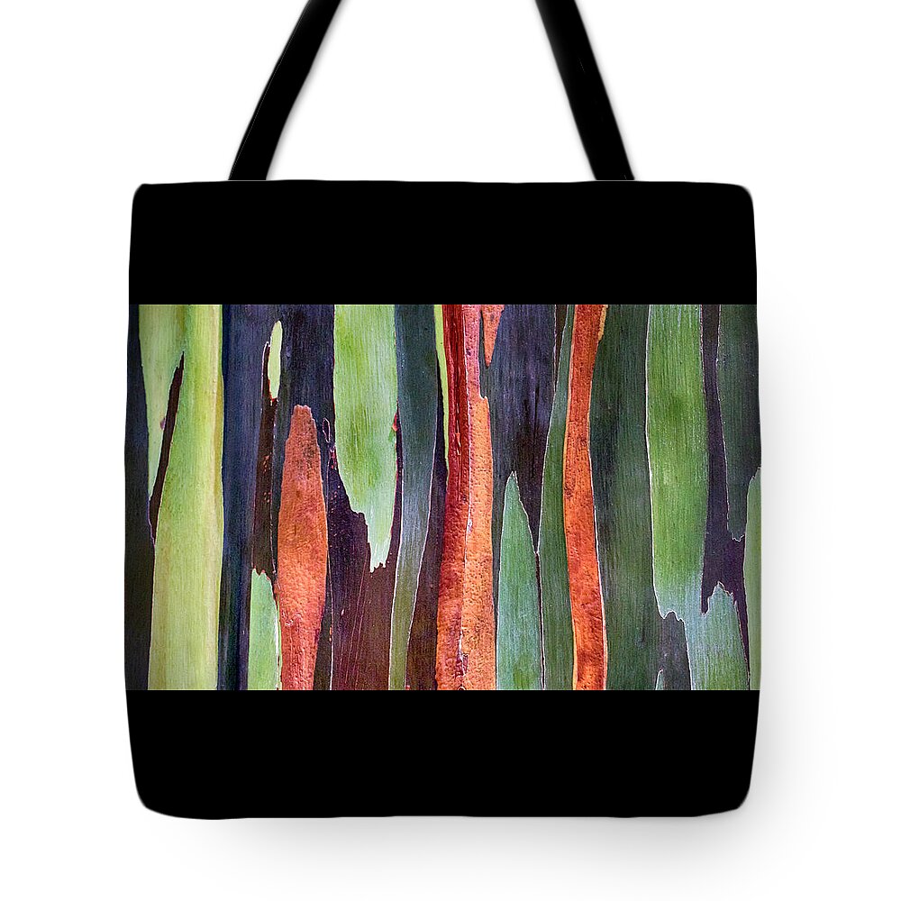 Rainbow Eucalyptus Tote Bag featuring the photograph Rainbow Eucalyptus #2 by Susan Rissi Tregoning