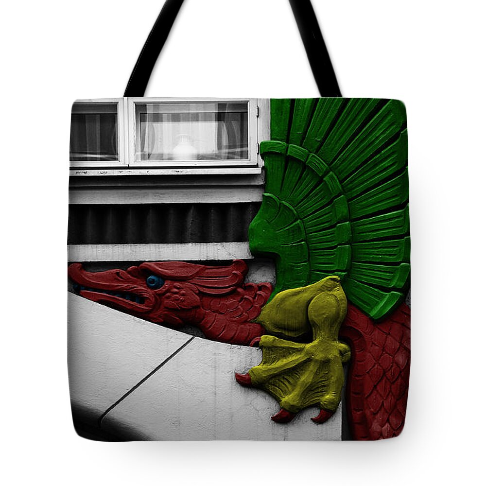 Tallin Tote Bag featuring the photograph Red dragon #1 by Emme Pons