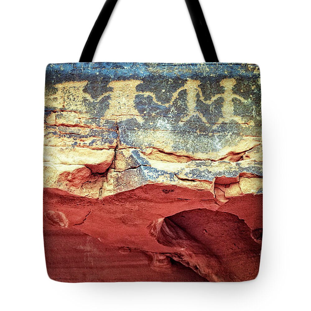 Red Rock Canyon Petroglyphs Tote Bag featuring the photograph Red Rock Canyon Petroglyphs #1 by Jim And Emily Bush