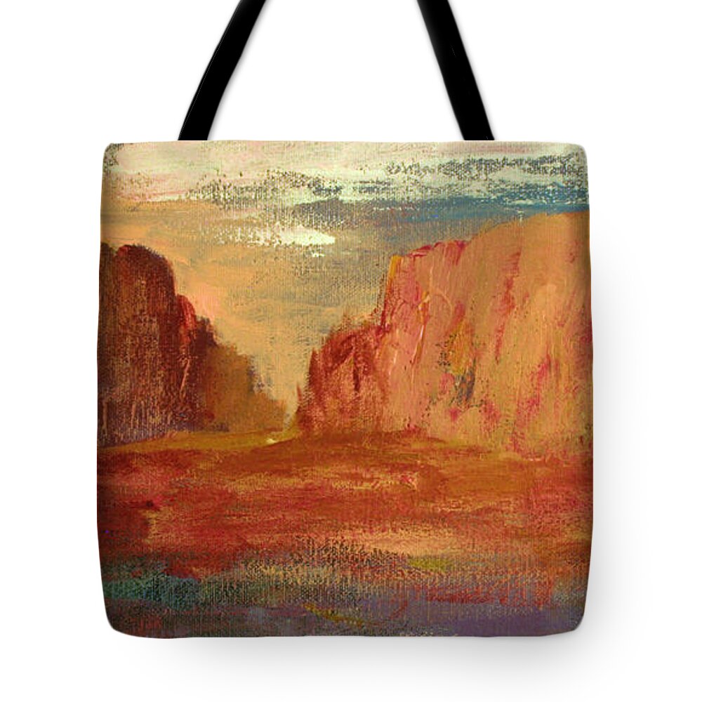 Painting Tote Bag featuring the painting Red Sedona by Julie Lueders 