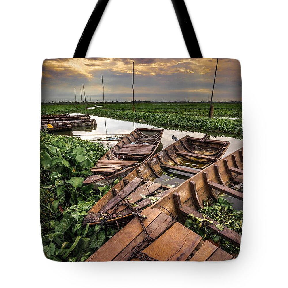 Landscape Tote Bag featuring the photograph Rest Of Boat #1 by Arik S Mintorogo