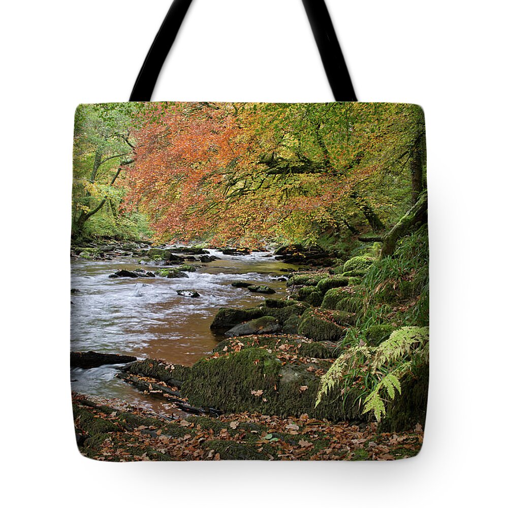 River Barle Somerset Tote Bag featuring the photograph River Barle in Somerset #1 by Pete Hemington