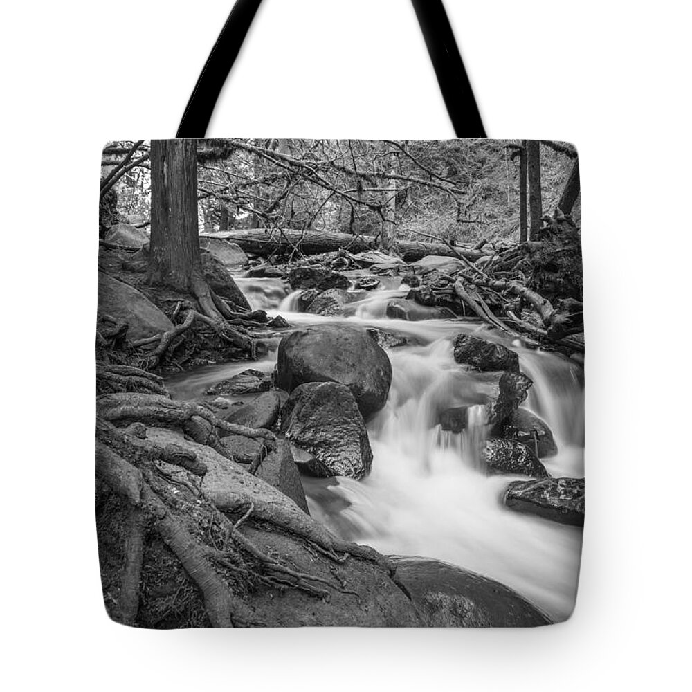 Multnomah Tote Bag featuring the photograph River leading to Multnomah Falls #1 by John McGraw