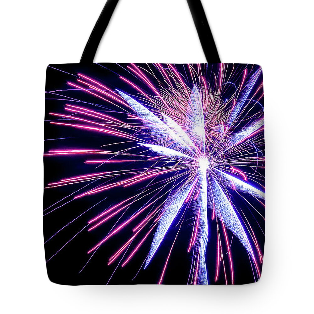 Abstract Tote Bag featuring the photograph Rockets Glare #1 by Michael Nowotny