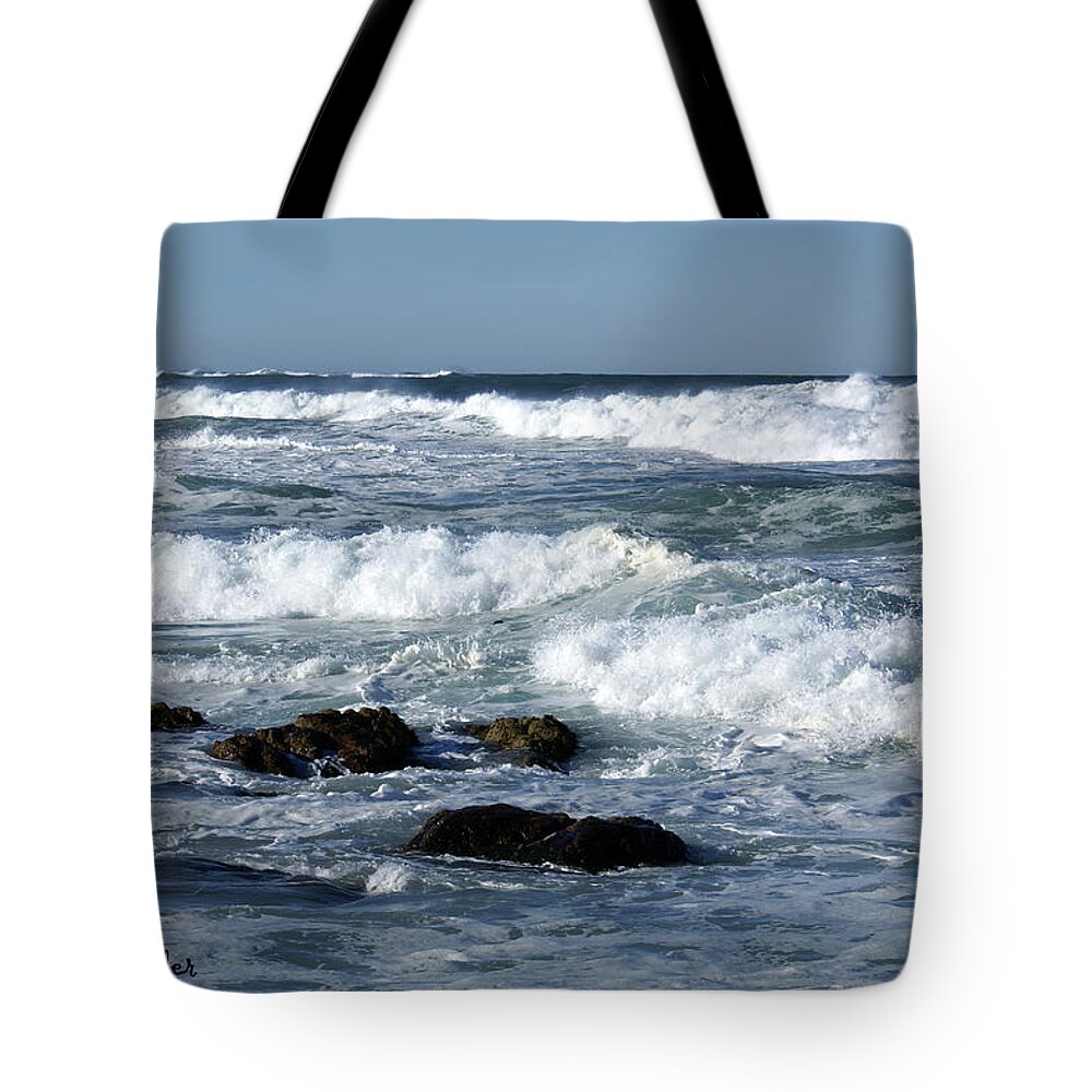 Barbara Snyder Tote Bag featuring the photograph Rough Seas #1 by Barbara Snyder