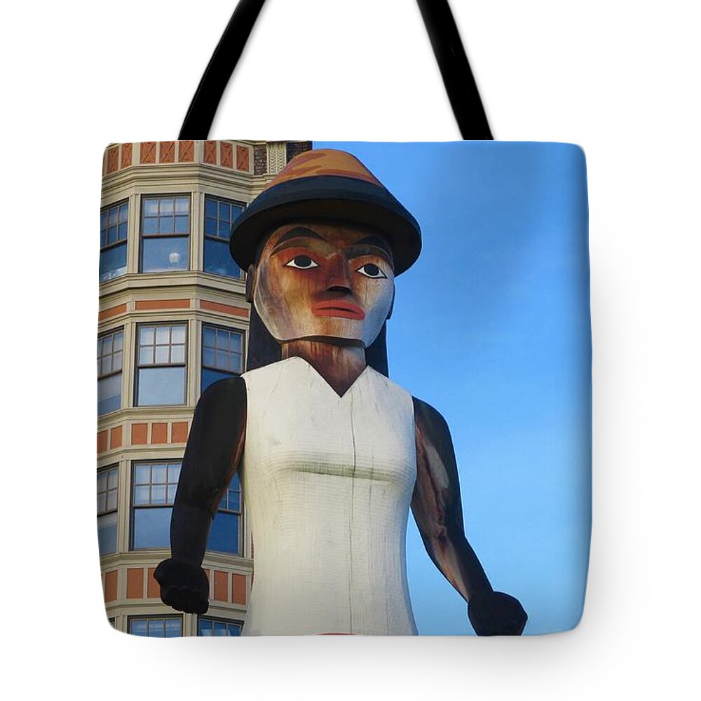Totem Tote Bag featuring the photograph Salish Woman #3 by Martin Cline