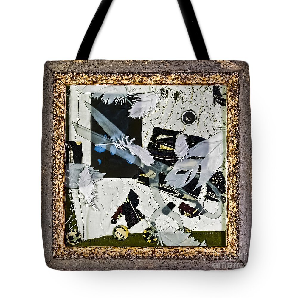 Red Tote Bag featuring the glass art Remembrance II by Alone Larsen