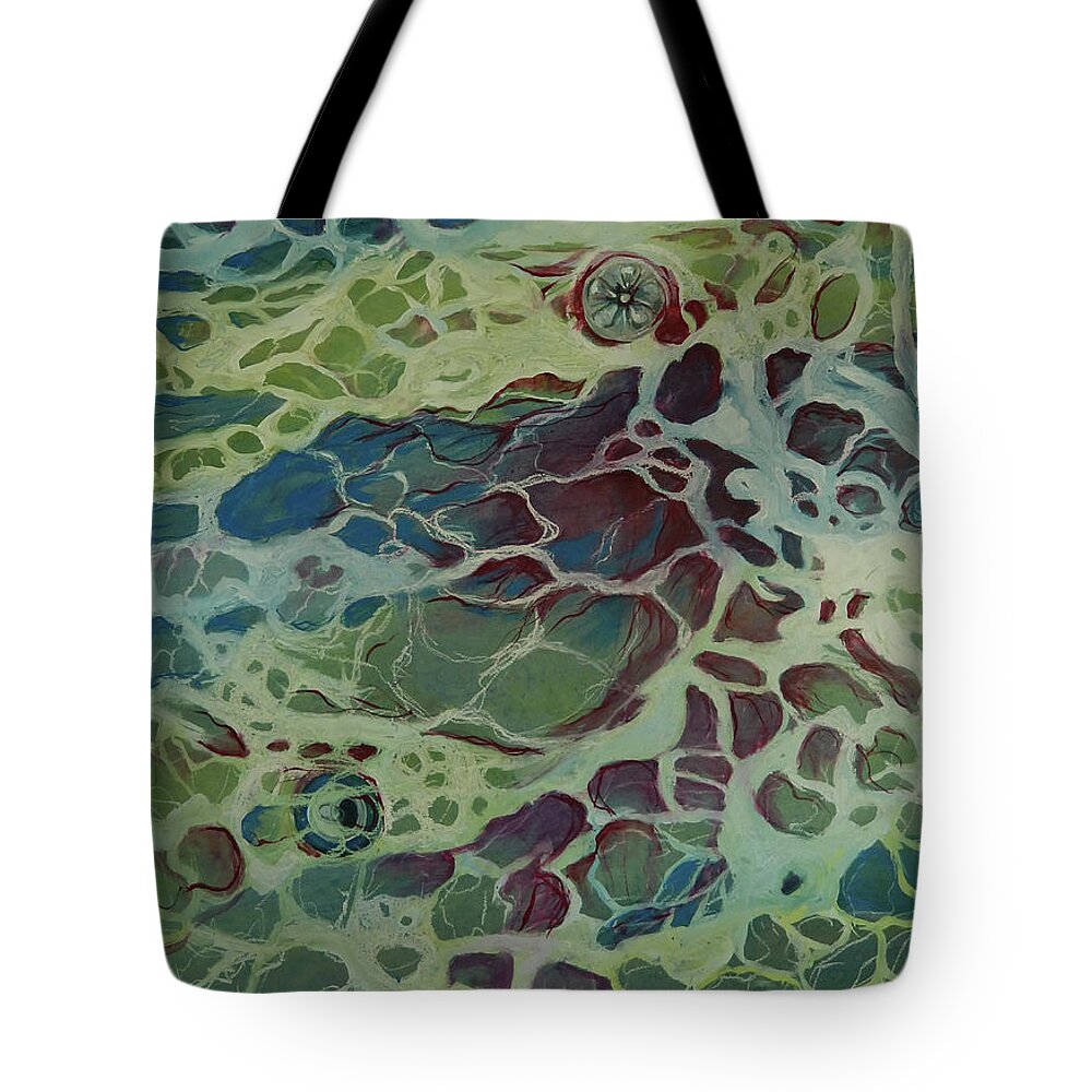 Sea Tote Bag featuring the painting Sea Foam #1 by Art Nomad Sandra Hansen
