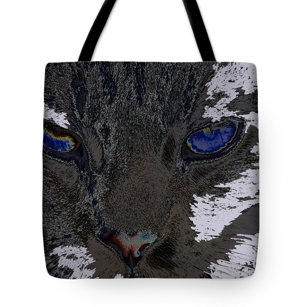 Eyes Tote Bag featuring the digital art See you 2 by Vesna Martinjak