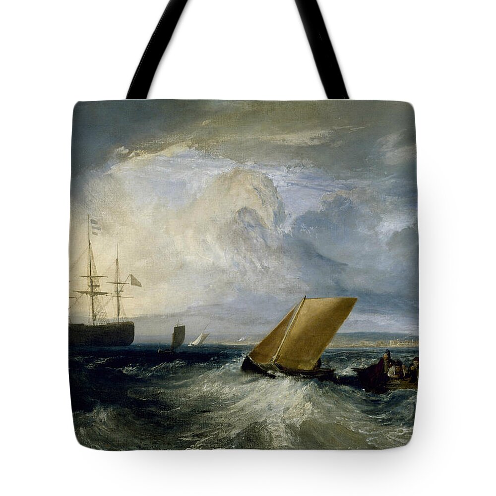 19th Century Art Tote Bag featuring the painting Sheerness as seen from the Nore by Joseph Mallord William Turner