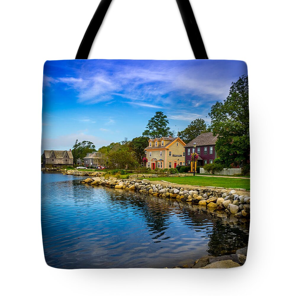 Canada Tote Bag featuring the photograph Shelburne Waterfront #1 by Mark Llewellyn