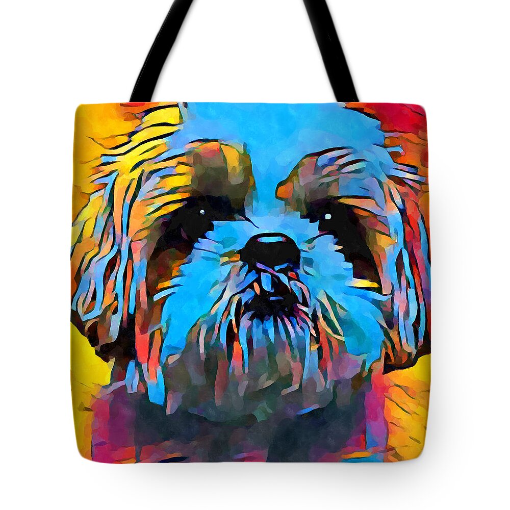 Shih Tzu Tote Bag featuring the painting Shih Tzu #1 by Chris Butler