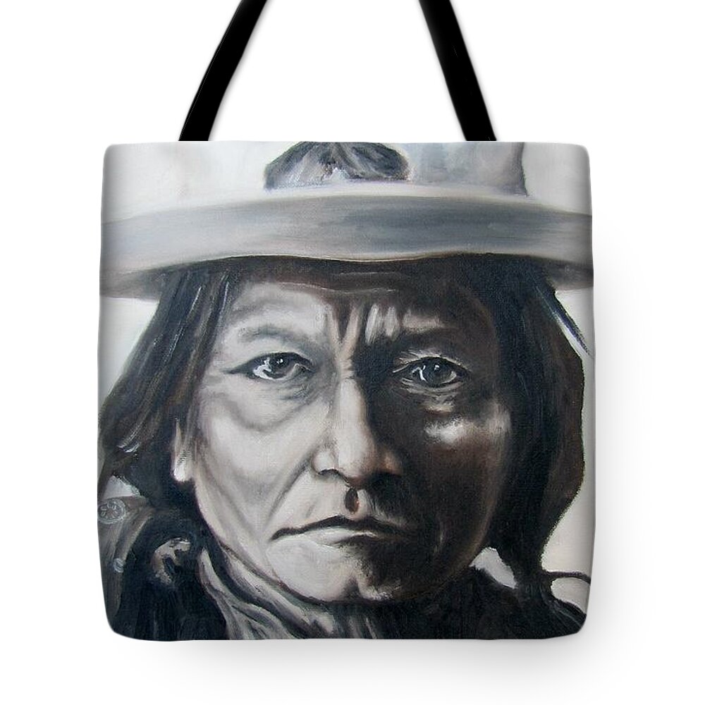 Sitting Bull Tote Bag featuring the painting Sitting Bull #1 by Michael TMAD Finney