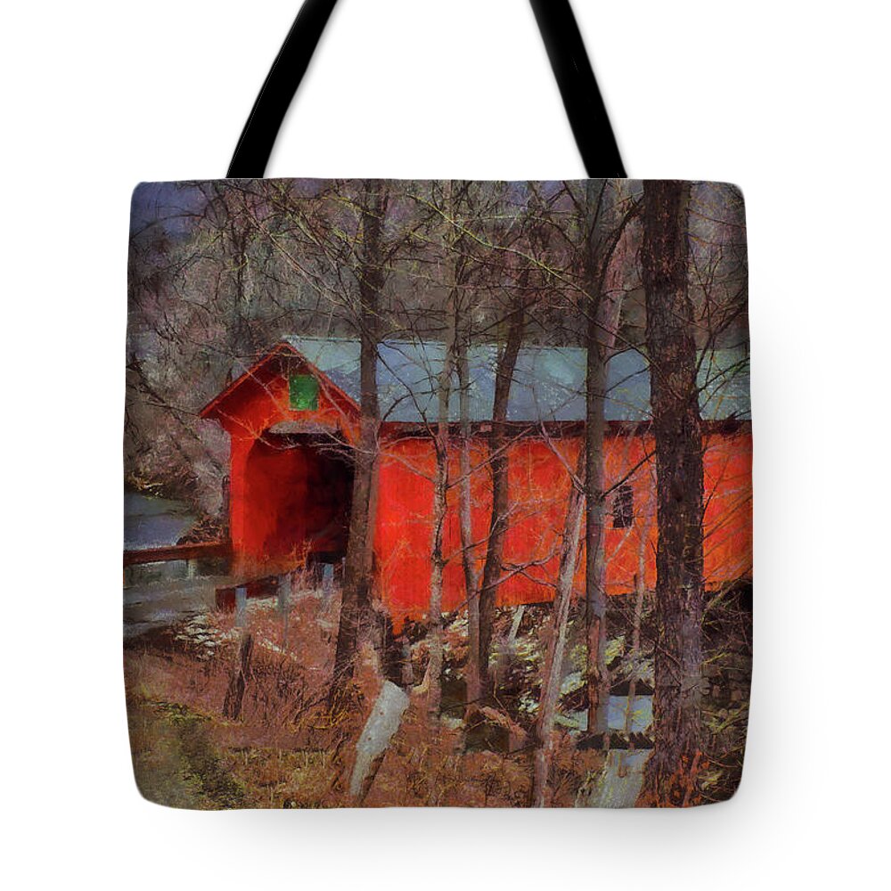 #jefffolger Tote Bag featuring the photograph Slaughterhouse Covered Bridge #1 by Jeff Folger