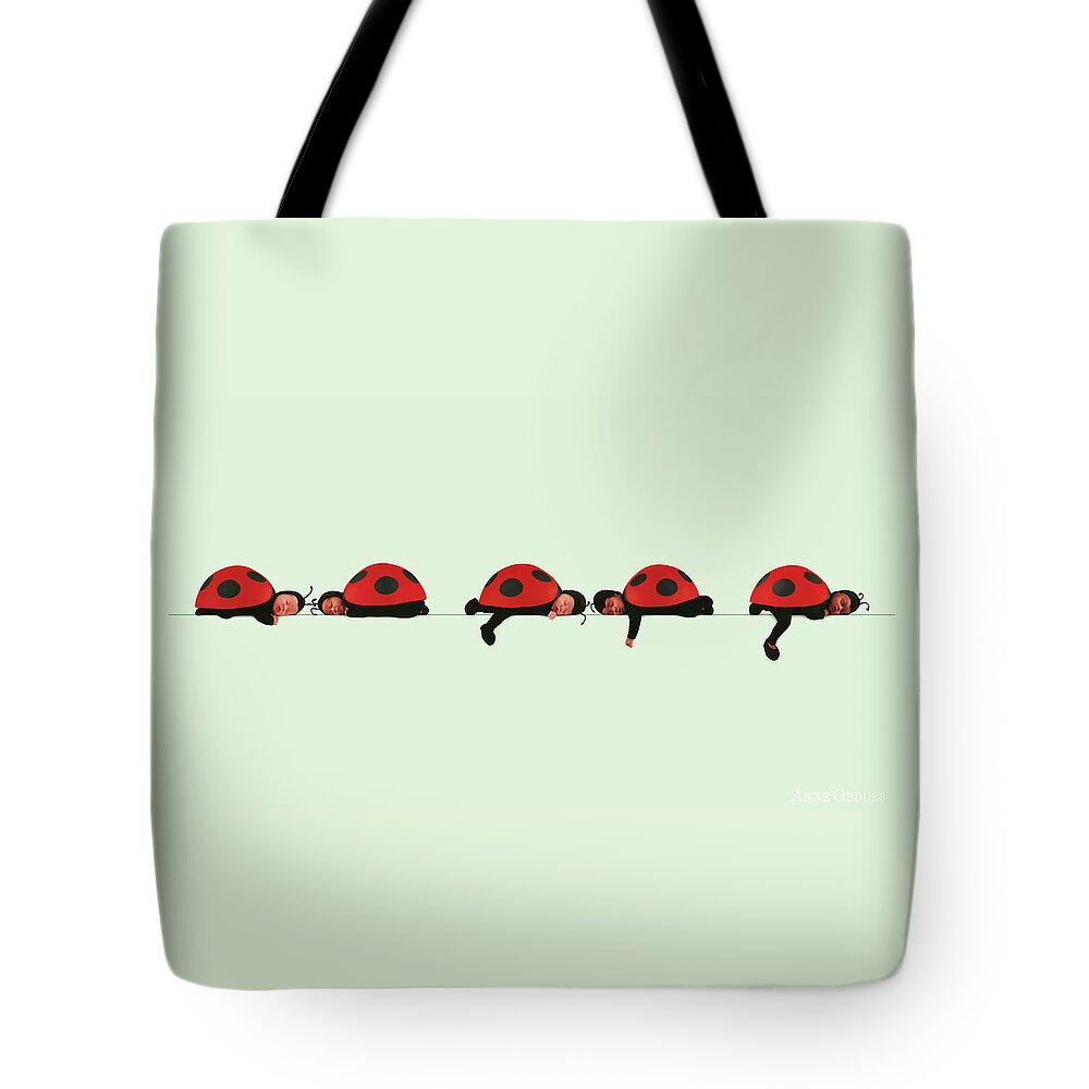 Ladybugs Tote Bag featuring the photograph Ladybugs by Anne Geddes