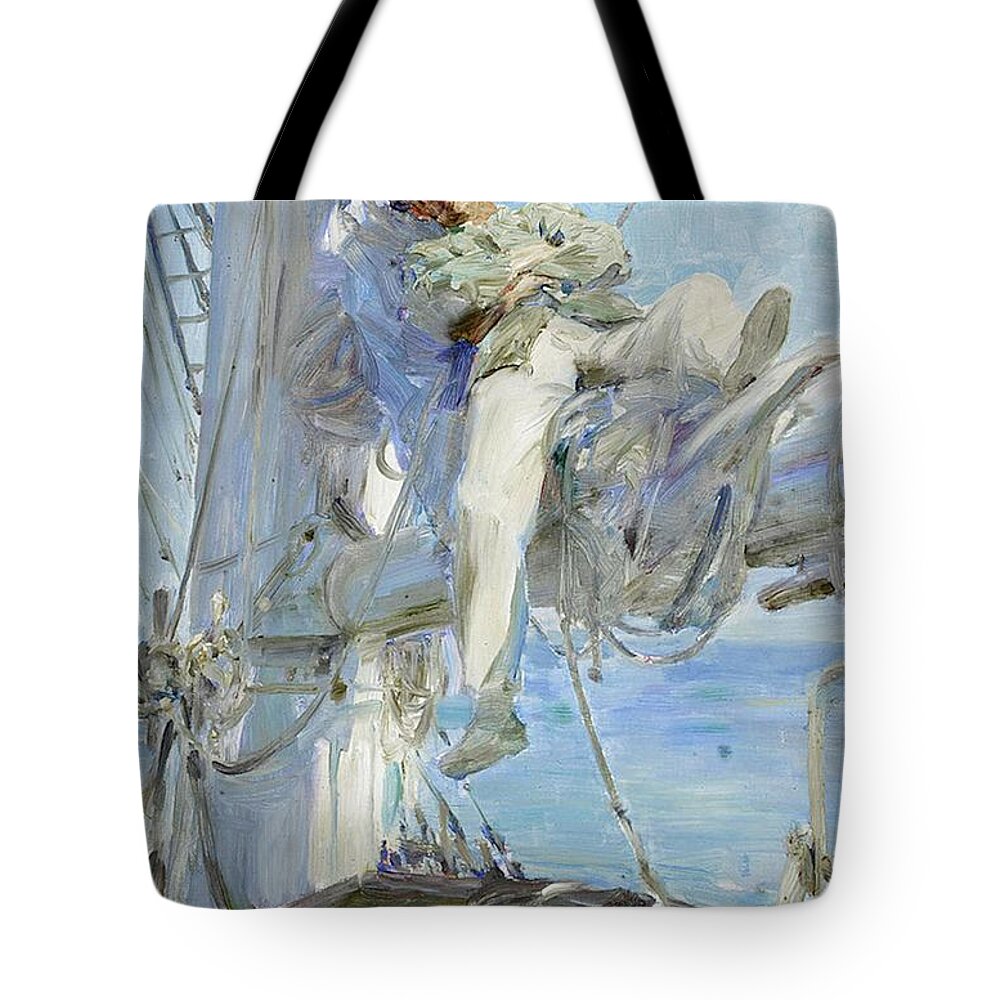 Sleeping Tote Bag featuring the painting Sleeping Sailor by Henry Scott Tuke